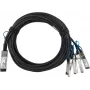 BlueOptics Lenovo AV23 kompatibles BlueLAN QSFP28 auf 4x SFP28 passives Direct-Attach-Breakout-Kabel, 3m, 26 AWG