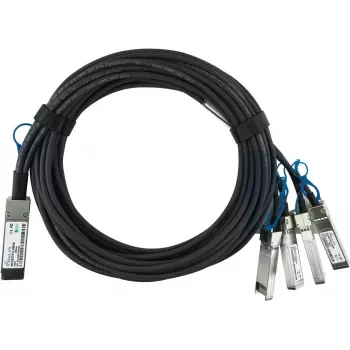 BlueOptics Dell EMC DAC-Q28-4S28-25G-5M kompatibles BlueLAN QSFP28 DAC InfiniBand Kabel 4xSFP28 Schwarz (DAC-Q28-4S28-25G-5M-BL)