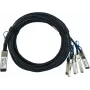 BlueLAN DAC-Q28-S28-1M-BL QSFP28 auf 4x SFP28 Direct Attach Copper Kabel, 1m, Schwarz