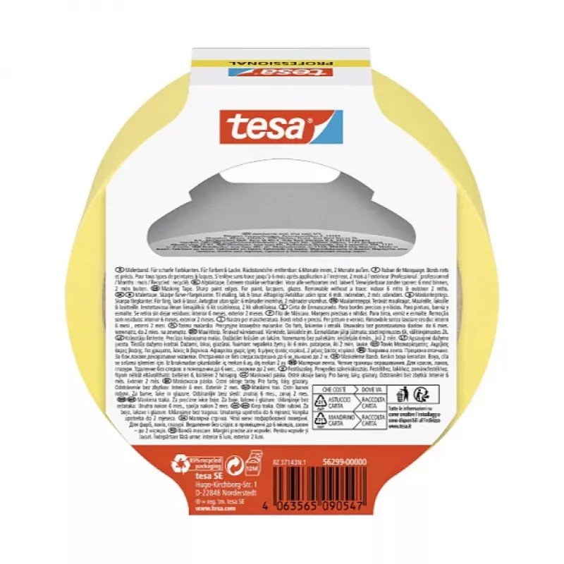 Tesa Professional Maler-Kreppband Gelb 50 m x 30 mm 1 Rolle