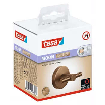 tesa MOON Bronze Bademantelhaken, selbstklebend, Metall PVD-beschichtet (40604-00000-00)