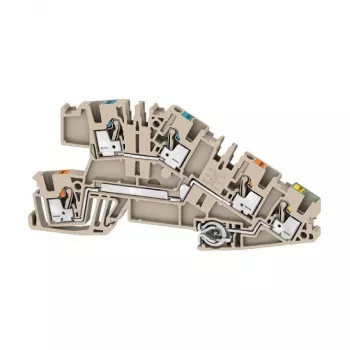Weidmüller AITB 2.5 BB N-L-PE Installations-Reihenklemme, 3-polig, Schraubanschluss, 2,5 mm², DIN-Schiene, dunkelbeige