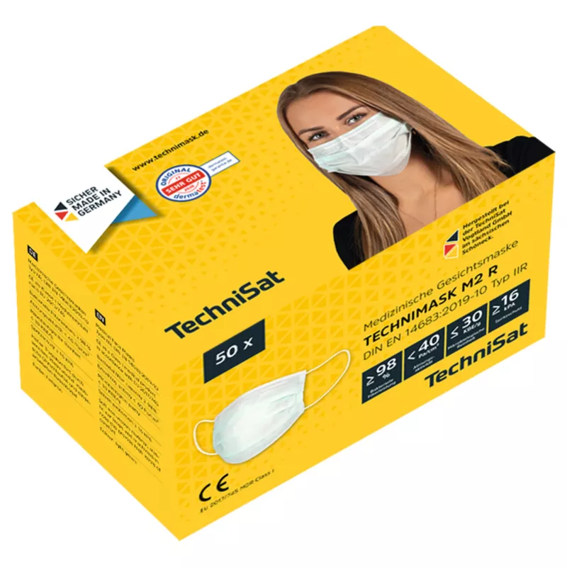 TECHNIMASK M2 R Medizinische Gesichtsmaske Typ IIR, 50er-Pack, Blau