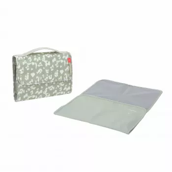 Lässig Green Label Windeltasche XL, Leo, 1,9 l, 26 x 4,5 x 19 cm, mit wasserabweisender Wickelunterlage, recyceltes Polyester, Light Khaki