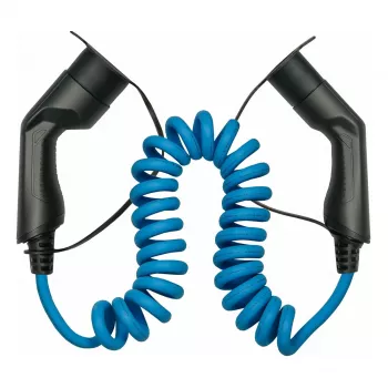 KABELMEISTER Mode 3 Type 2 EV-Ladekabel 11 kW 16 A 3-Phasen Spiralkabel 5 m Schwarz