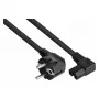 Kabelmeister Stromkabel Schuko-Stecker Typ E+F (90° abgewinkelt) auf IEC C15-Kupplung (gerade), 1,8 m, Schwarz
