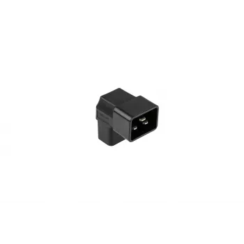 Kabelmeister Netzadapter C20 Stecker auf C19 Kupplung gewinkelt Auf/Ab - 16A 250V 4000W Schwarz