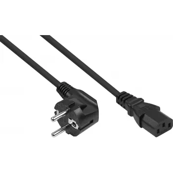 Kabelmeister Schuko-Stecker 90° abgewinkelt auf C13 Stromkabel, Schwarz, 1,8 m