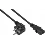 Kabelmeister Schuko-Stecker 90° abgewinkelt auf C13 Stromkabel, Schwarz, 1,8 m