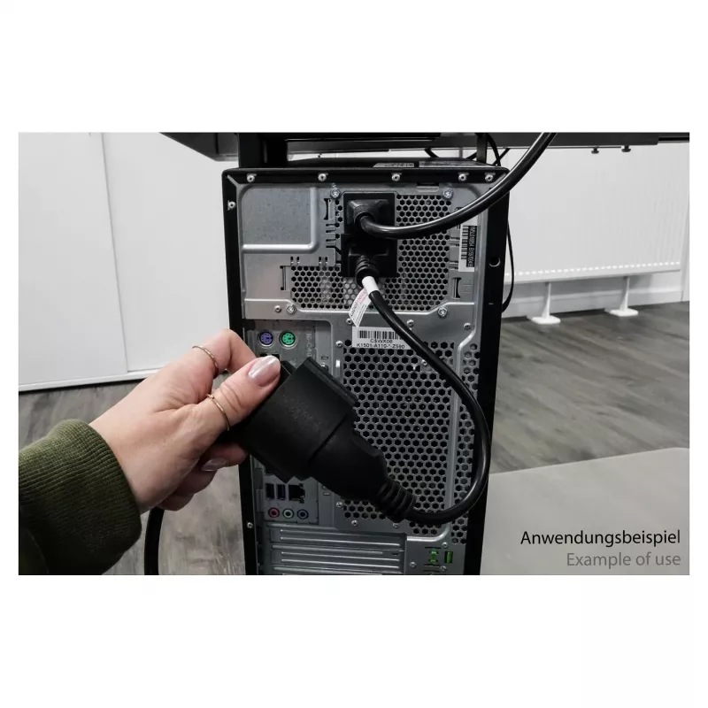 Kabelmeister Netzkabel C14 auf Schuko Steckdose Schwarz 0,5m