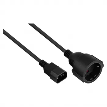 Kabelmeister Netzkabel C14 auf Schuko Steckdose Schwarz 0,5m