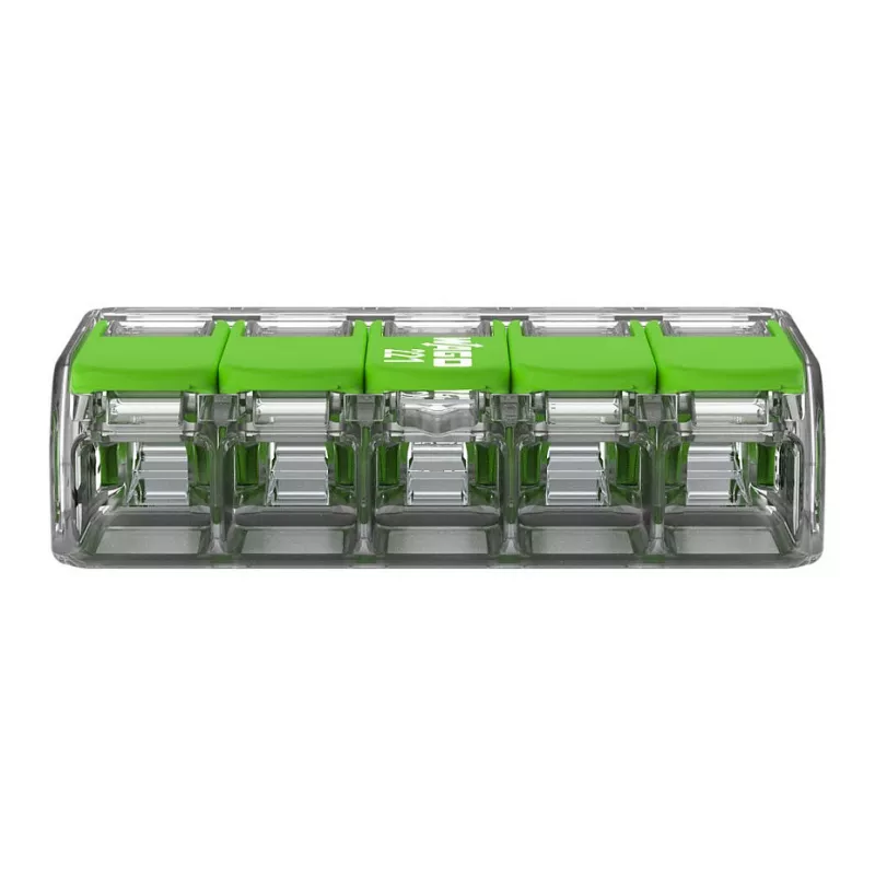 WAGO 221-425 5-Leiter-Kompaktverbinder mit Hebeln, transparent/orange
