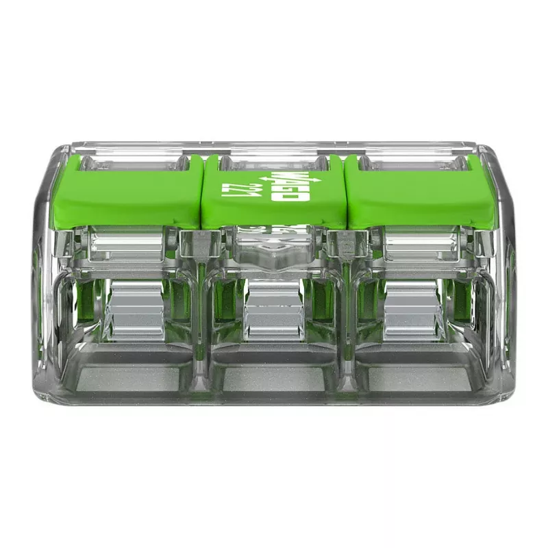 WAGO 221-423 3-Leiter-Kompaktverbinder, 4 mm², transparent