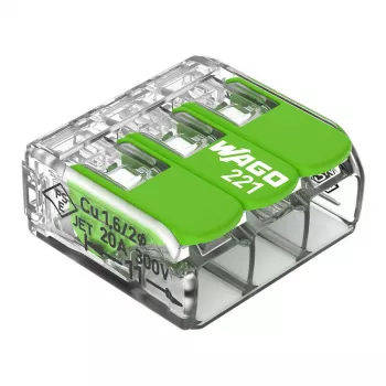 WAGO 221-423 3-Leiter-Kompaktverbinder, 4 mm², transparent