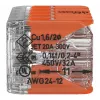 WAGO 221-420 Kompakt-Spleißverbinder mit Hebeln, 10-Leiter, 0,2-4 mm², transparentes Gehäuse, oranger Hebel, 10er-Pack