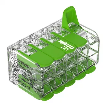WAGO 221-430 COMPACT 2-Leiter-Verbinder, 0,2-4 mm², 15 Stück, Green Range
