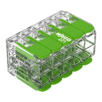 WAGO 221-430 COMPACT 2-Leiter-Verbinder, 0,2-4 mm², 15 Stück, Green Range