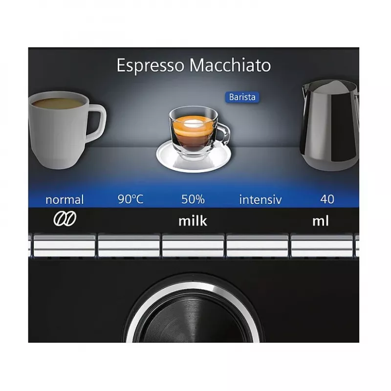 Siemens EQ.6 TE655503DE Vollautomatische Kaffeemaschine mit Keramikmahlwerk, TFT-Display, 1500 W, Schwarz