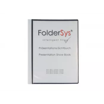 FolderSys Display Book A4 Black 20 Pockets