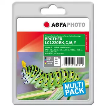 AGFAPHOTO APB1220SETD Kompatible Tintenpatronen Multipack 4er-Pack Schwarz Gelb Cyan Magenta High Yield XL