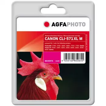 AgfaPhoto 11 ml Magenta Kompatible Tintenpatrone (Ersatz für Canon CLI-571MXL)