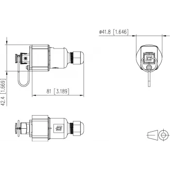 METZ CONNECT RJ45 Feldkonfektionierbarer Stecker Cat.6A Geschirmt IP67 Schwarz 41,8mm