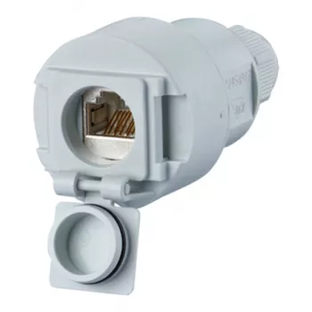 Metz Connect Cat.6A RJ45 Kupplung 1-Port Lichtgrau 1309515003-E