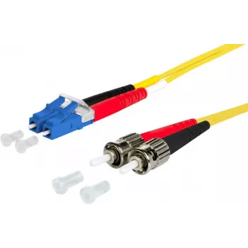 METZ CONNECT OpDAT Patchkabel OS2 LC Duplex auf 2x ST Singlemode 1m Gelb I-V(ZN)H