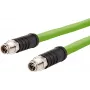 METZ CONNECT M12 X-codiertes Patchkabel, SF/UTP CAT 6a, 2,0 m, grün, halogenfrei, schleppkettentauglich