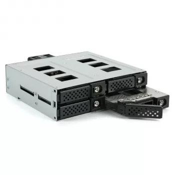 FANTEC MR-SA1242-12G SAS 12G & SATA 6G 1x5.25 Zoll für 4x2.5 Zoll SSD/HDD Schwarz (2521)