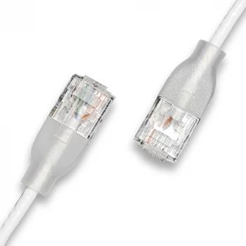 WANTEC Patchkabel UTP CAT6a eGlow d=2,8mm 0,30m Weiß (7402)
