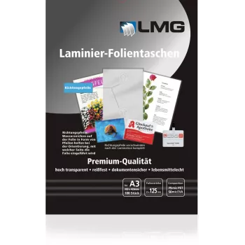 LMG Laminierfolien A3 glänzend 125 Mic 100 Stück