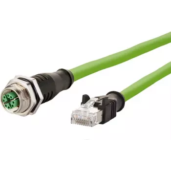 METZ CONNECT Cat6a M12 auf RJ45 Netzwerkkabel 1m Grün S/FTP halogenfrei