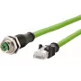 METZ CONNECT Cat6a M12 auf RJ45 Netzwerkkabel 1m Grün S/FTP halogenfrei