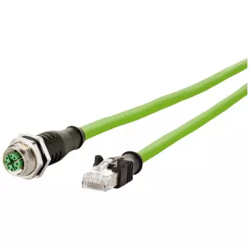 METZ CONNECT Netzwerkkabel - 5m Cat6a S/FTP M12 auf RJ-45 Grün
