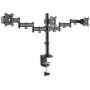 PureLink PureMounts PM-OFFICE-03 Triple Monitor Desk Mount - Schwarz, 3 Gelenkarme, 3 VESA-Adapter, Klemme & Durchführung