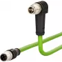 METZ CONNECT M12 S-codiert Cat6a Netzwerkkabel 5m Grün S/FTP 8-polig gerade auf gewinkelt 142M2X1B050