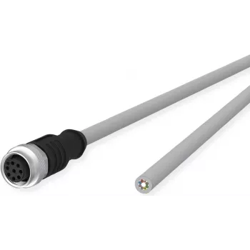METZ CONNECT Industrial Ethernet-Kabel - M12 8-polig (R-codiert) auf offenes Ende - 10 m - ungeschirmt - grau (142MKA20100)