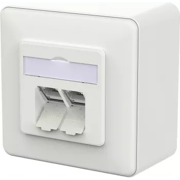 METZ CONNECT E-DAT C6A IDC Aufputz-Steckdose Verkehrsweiß - Netzwerkzubehör