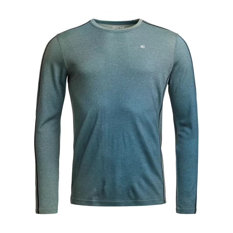 Ortovox 185 Rock'N'Wool Print LS Base Layer - AOP Green Sage, Größe M
