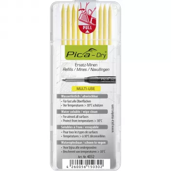 PICA-MARKER Pica DRY Refills Yellow - 10 Minen, 2,8 mm, wasserlöslich