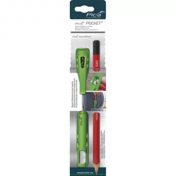 PICA-MARKER Pica Stifthalter-Set mit integriertem Anspitzer Pocket Bundle Schwarz & Graphit