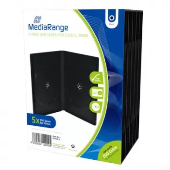 MEDIARANGE Retail Pack DVD-Hülle Doppel - DVD-Videobox - Kapazität: 2 CD/DVD - Schwarz (5er-Pack)