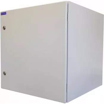RESISTER 19-Zoll Netzwerkschrank Pro Aktiv - Schutzklasse IP54/IP55 - Stahltür massiv - 12U - Breite x Tiefe 600x600 mm - Aktivlüfter - Filter - Lichtgrau (99RRA19WV126MG)