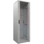 IT-BUDGET 19-Zoll Netzwerkschrank SRK - 38U - 600x600 mm - Glastür - vormontiert - Lichtgrau (RAL 7035)