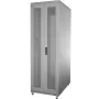 IT-BUDGET 19 inch Netzwerkschrank SRK - 42U - 600x600 mm - perforierte Doppeltüren vorne und hinten - vormontiert - hellgrau (99ITB19SRK4266DTGNM)