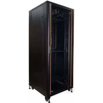 IT-BUDGET 19 inch Netzwerkschrank SRK - 42U - 800x800 mm - Sicht-/Stahlblechtür - Kabelkanäle - montiert - schwarz (99ITB19SRK4288GSNM)