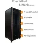 IT-BUDGET 19-Zoll Netzwerkschrank SRK - Komplettset - 42HE - Breite 800 mm, Tiefe 800 mm - Glas-/Stahltür - 4 Aktivlüfter - PDU - Einschübe - vormontiert - Schwarz (99ITB19SRK4288GSM)