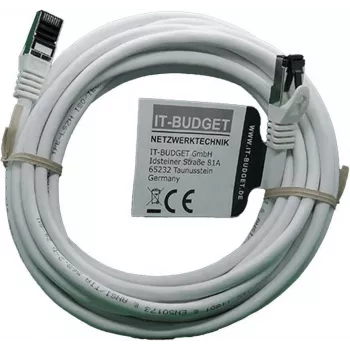 IT-BUDGET Full Copper Premium Patchkabel - Flex AWG 26 - Cat.8.1 - 2000 MHz - halogenfrei - PoE+ - 40 Gbit - Weiß - 5 m (90ITBFLEX81PK5W)