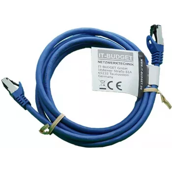 IT-BUDGET Full Copper Premium Patchkabel - Flex AWG 26 - Cat.8.1 - 2000 MHz - halogenfrei - PoE+ - 40 Gbit - Blau - 3 m (90ITBFLEX81PK3B)